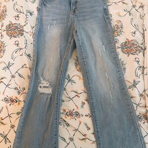 Distressed Blue Jeans